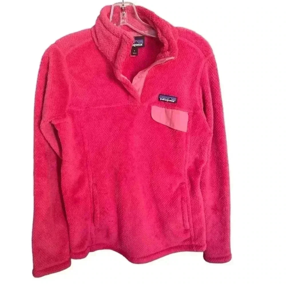 PATAGONIA Women's Small Pink Snap-T Polartec Pullover Jacket Sweat Fleece S
